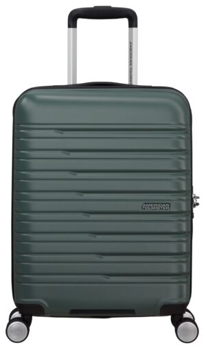 American Tourister Hartschalen-Trolley "FLASHLINE 55" 34 l 4 Rollen Handgepäck-Koffer Reisegepäck Koffer TSA-Zahlenschloss schwarz forest