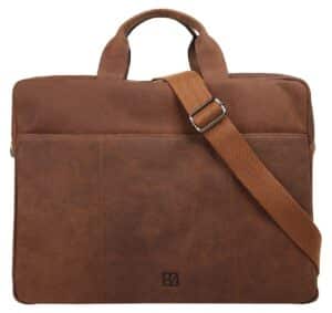 BODENSCHATZ Aktentasche echt Leder cognac