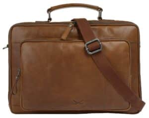 Sansibar Aktentasche echt Leder cognac